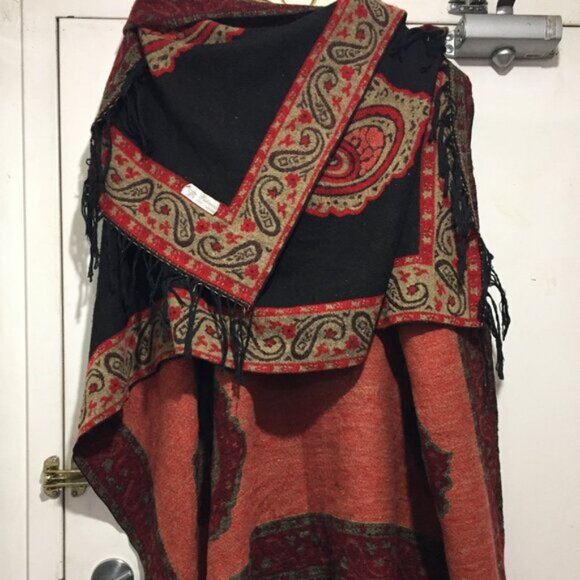 PASHMINA CASHMERE TASSEL TRIM SHAWLS ONE SIZE - Picture 6 of 10